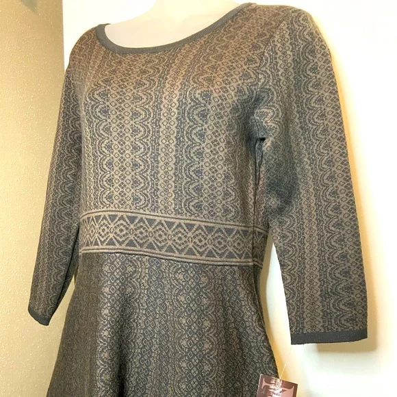 Nina leonard geometric print cheap dress